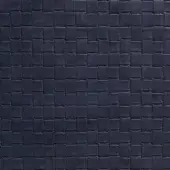 Dark blue leather texture, rectangular weave pattern, matte finish, grid structure, “stampa quadri 44” style, consistent uniform construction.
